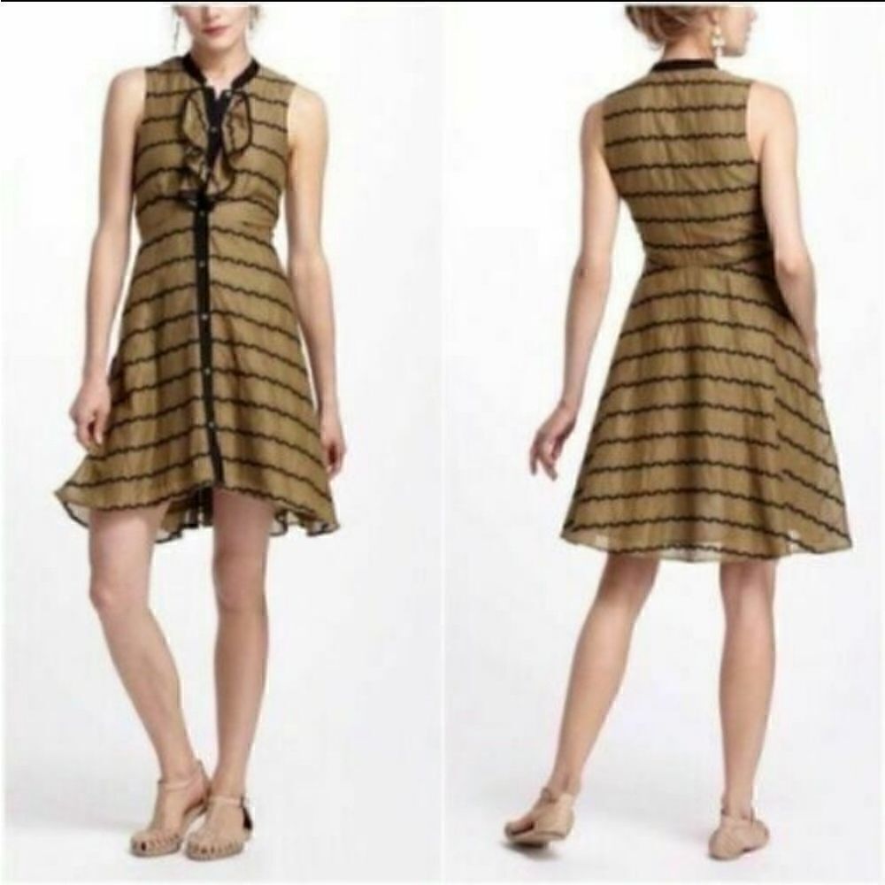 Anthropologie Postmark Bubbled Bands Shirt Dress size 00